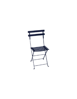 Chaise De Jardin Bistro Pliante En Métal - Bleu Abysse