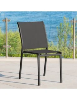 Salon De Jardin 22 Chaise De Jardin Essentia Empilable - Aluminium Graphite