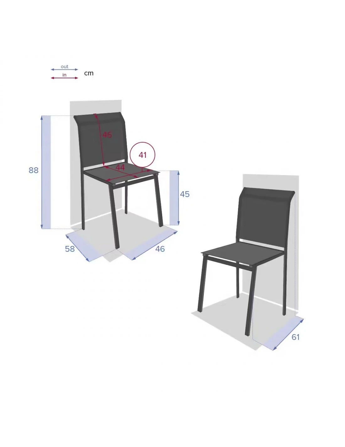 Chaise De Jardin Essentia Empilable - Aluminium Graphite 6 Chaise De Jardin Essentia Empilable - Aluminium Graphite – Image 4