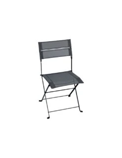 Salon De Jardin 11 Chaise De Jardin Latitude Pliante - Acier Et Batyline - Carbone