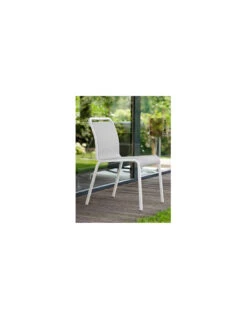Chaise De Jardin Oskar - Aluminium Blanc, Textilène Argent -Salon De Jardin chaise de jardin oskar plusieurs coloris 7