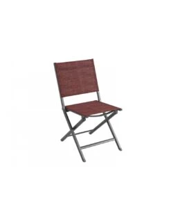 Salon De Jardin 13 Chaise De Jardin Pliante Censo - Aluminium Toile PVC - Rouge Chiné