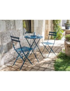 Chaise Pliante Cuba Métal - Bleu 6 Chaise Pliante Cuba Métal - Bleu -Salon De Jardin chaise pliante cuba metal coloris au choix 5