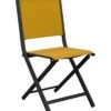 Chaise Pliante Ida En Aluminium Et Toile - Graphite / Moutarde -Salon De Jardin chaise pliante ida aluminium et toile proloisirs