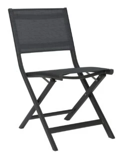 Chaise Pliante Nils - Graphite Textilène Gris Argent