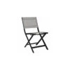 Chaise Pliante Nils - Noir Mat Textilène Gris Lin 1 Chaise Pliante Nils - Noir Mat Textilène Gris Lin -Salon De Jardin chaise pliante nils plusieurs coloris 3