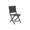 Chaise Pliante Thema En Aluminium Et Toile TPEP - Graphite / Noir -Salon De Jardin chaise pliante thema en aluminium et toile tpep 6