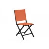 Chaise Pliante Thema En Aluminium Et Toile TPEP - Graphite / Paprika -Salon De Jardin chaise pliante thema en aluminium et toile tpep 7