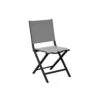 Chaise Pliante Thema En Aluminium Et Toile TPEP - Graphite / Perle -Salon De Jardin chaise pliante thema en aluminium et toile tpep 8