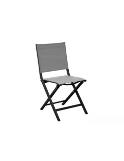Chaise Pliante Thema En Aluminium Et Toile TPEP - Graphite / Perle