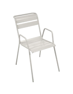 Fauteuil De Jardin Bridge Monceau Empilable Métal - Gris Argile