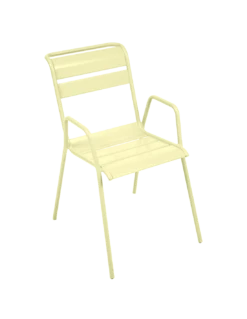 Salon De Jardin 24 Fauteuil De Jardin Bridge Monceau Empilable Métal - Citron Givré