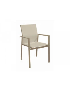 Fauteuil De Jardin Delia Empilable - Alu/Tpep - Sand/Sand