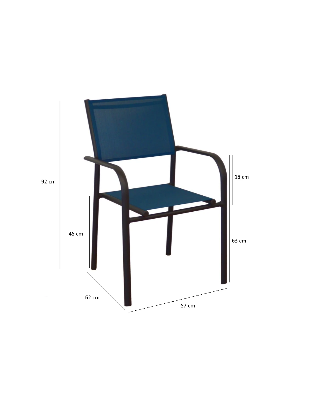 Fauteuil De Jardin Duca Empilable - Aluminium Et Toile - Graphite / Perle 3 Fauteuil De Jardin Duca Empilable - Aluminium Et Toile - Graphite / Perle