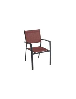 Fauteuil De Jardin FARO - Aluminium Et Textilène - MWH - Rouge