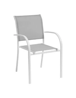 Fauteuil De Jardin Piazza - Aluminium Blanc - Galet / Blanc