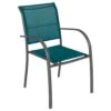 Fauteuil De Jardin Piazza Empilable - Aluminium Graphite - Graphite / Bleu Canard -Salon De Jardin fauteuil de jardin piazza empilable aluminium graphite graphite bleu canard