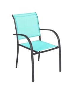 Fauteuil De Jardin Piazza Empilable - Aluminium Graphite - Graphite / Émeraude