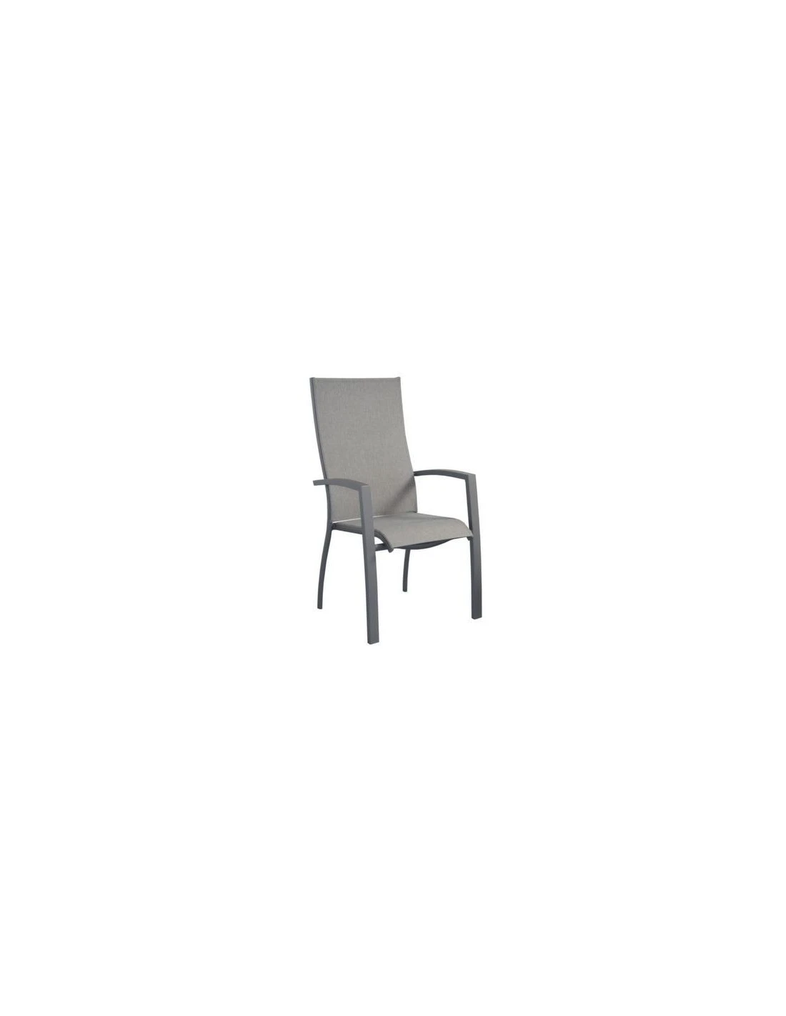 Fauteuil Elégance Haut Aluminium Et Toile TPEP Taupe 3 Fauteuil Elégance Haut Aluminium Et Toile TPEP Taupe