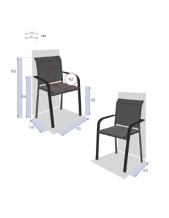 Fauteuil Empilable Essentia - Aluminium Graphite Anthracite 10 Fauteuil Empilable Essentia - Aluminium Graphite Anthracite -Salon De Jardin fauteuil empilable essentia aluminium graphite anthracite 3