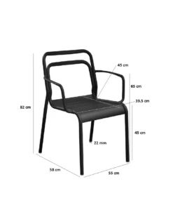 Salon De Jardin -Salon De Jardin fauteuil eos empilable en aluminium coloris au choix 2