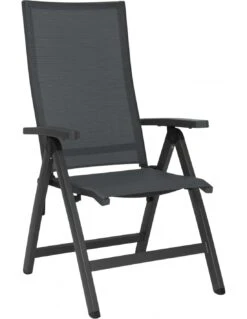 Fauteuil Pliant Top Multipositions Aluminium Anthracite Textilène Carbone