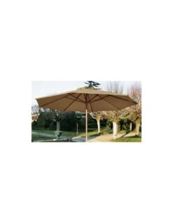 Parasol Bois Ø300 Cm Ouverture à Manivelle En 3 Coloris - Taupe -Salon De Jardin parasol bois o300 cm ouverture a manivelle 3 coloris proloisirs 10