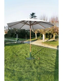 Parasol Bois Ø300 Cm Ouverture à Manivelle En 3 Coloris - Ecru -Salon De Jardin parasol bois o300 cm ouverture a manivelle 3 coloris proloisirs 5