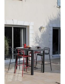 Table Haute De Jardin EOS En Aluminium Graphite 74 X 140 Cm -Salon De Jardin table haute de jardin eos en aluminium 74 x 140 cm 2